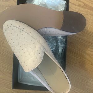 Stuart Weitzman Cream Mules Modern Minimalist Design